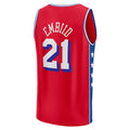 PH.76ers #21 Joel Embiid Fanatics Branded 2022-23 Fast Break Replica Player Jersey Statement Edition  Red Stitched American Basketball Jersey