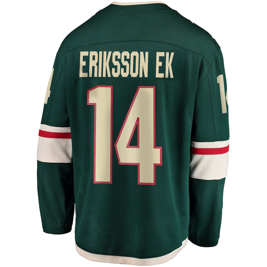 M.Wild #14 Joel Eriksson Ek Supporters Branded Breakaway Jersey Green Stitched American Hockey Jerseys