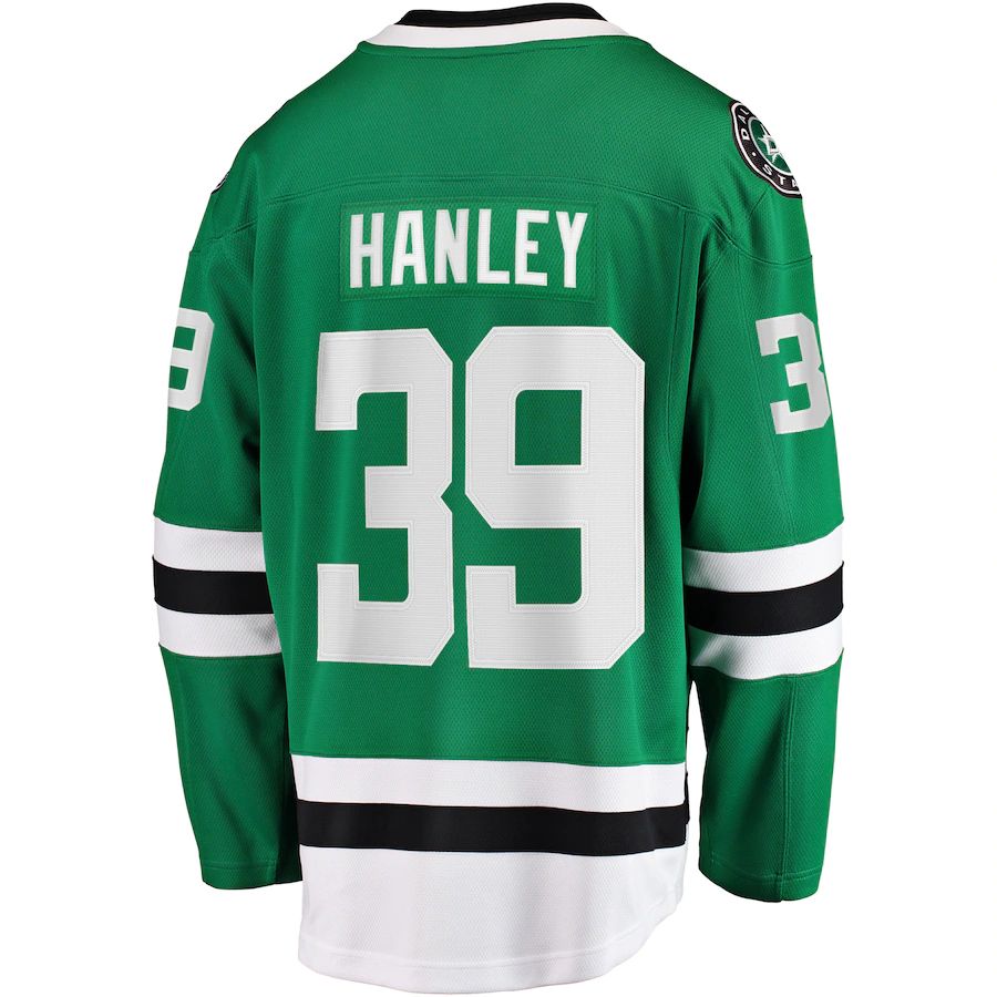 D.Stars #39 Joel Hanley Supporters Branded Breakaway Player Jersey Kelly Green Stitched American Hockey Jerseys