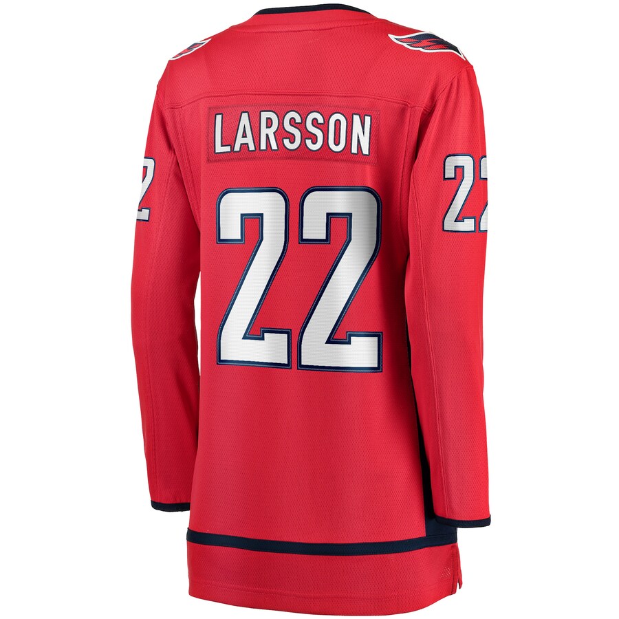 W.Capitals #22 Johan Larsson Supporters Branded Home Breakaway Player Jersey  Red Stitched American Hockey Jerseys