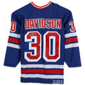 NY.Rangers #30 John Davidson Supporters Authentic Autographed Blue Jersey Blue Stitched American Hockey Jerseys