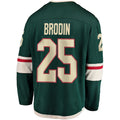 M.Wild #25 Jonas Brodin Supporters Branded Youth Breakaway Player Jersey Green Stitched American Hockey Jerseys