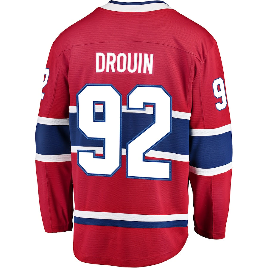 M.Canadiens #92 Jonathan Drouin Supporters Branded Breakaway Player Jersey Red Stitched American Hockey Jerseys