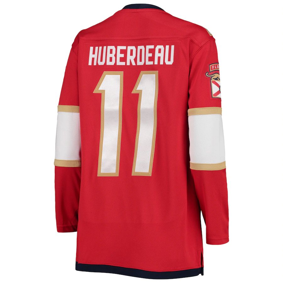 F.Panthers #11 Jonathan Huberdeau Supporters Branded Home Premier Breakaway Player Jersey Red Stitched American Hockey Jerseys