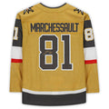 V.Golden Knights #81 Jonathan Marchessault Supporters Authentic Autographed Gold Alternate Jersey Hockey Jerseys