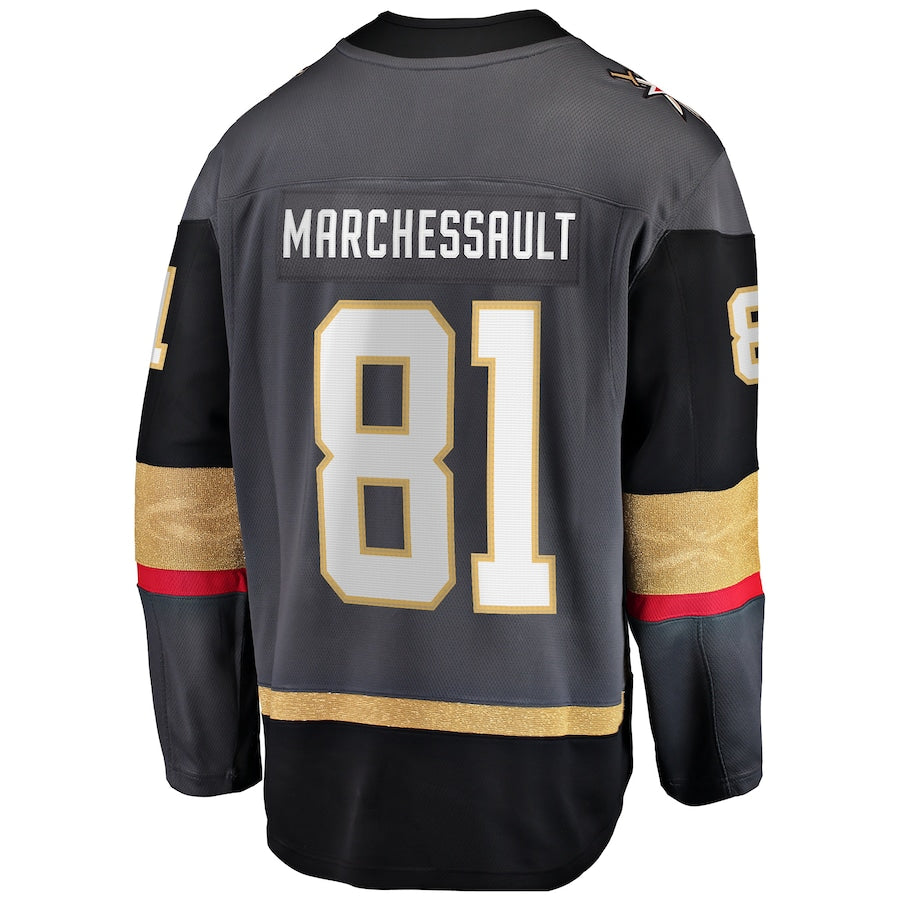 V.Golden Knights #81 Jonathan Marchessault Supporters Branded Alternate Premier Breakaway Player Jersey  Gray Hockey Jerseys
