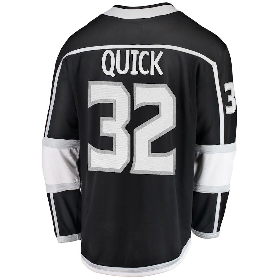 LA.Kings #32 Jonathan Quick Supporters Branded Breakaway Player Jersey Black Stitched American Hockey Jerseys