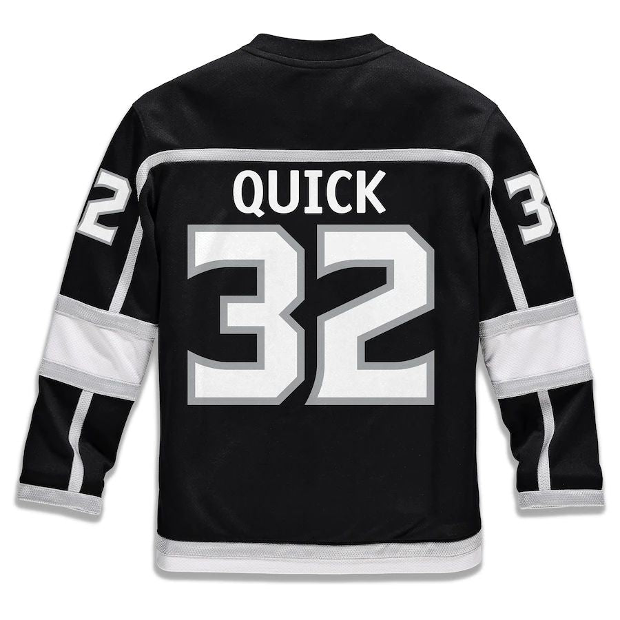 LA.Kings #32 Jonathan Quick Supporters Branded Replica Player Jersey Black Stitched American Hockey Jerseys