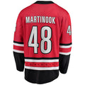 C.Hurricanes #48 Jordan Martinook Supporters Branded Home Breakaway Player Jersey Red Stitched American Hockey Jerseys