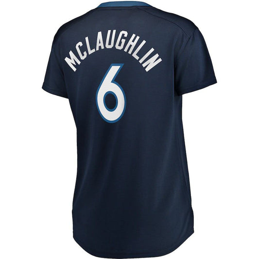 M.Timberwolves #6 Jordan McLaughlin Fanatics Branded Women's Fast Break Player Jersey Navy Stitched American Basketball Jersey