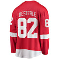 D.Red Wings #82 Jordan Oesterle Supporters Branded Home Breakaway Player Jersey Red Stitched American Hockey Jerseys