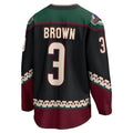 A.Coyotes #3 Josh Brown Supporters Branded Home Breakaway Player Jersey Black Stitched American Hockey Jerseys