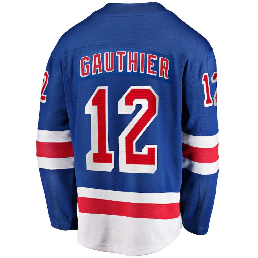 NY.Rangers #12 Julien Gauthier Supporters Branded 2017-18 Home Breakaway Replica Jersey Blue Stitched American Hockey Jerseys