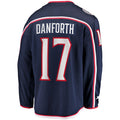 C.Blue Jackets #17 Justin Danforth Supporters Branded Home Breakaway Player Jersey Navy Stitched American Hockey Jerseys