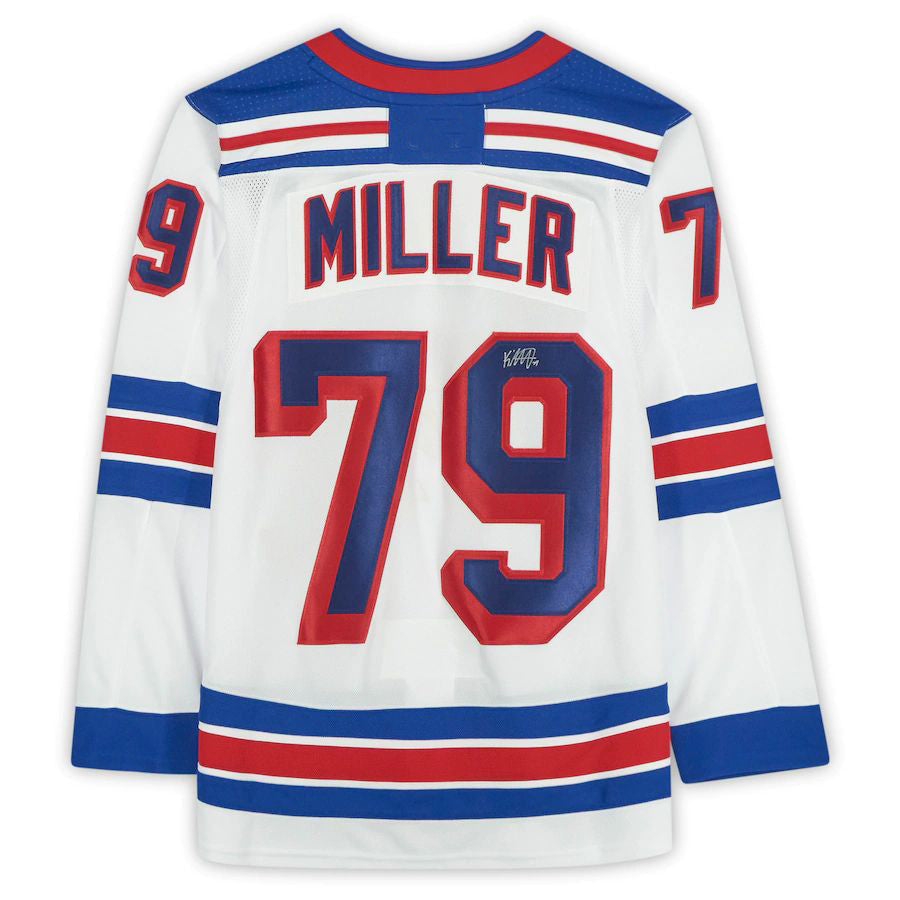 NY.Rangers #79 K'Andre Miller Rangers Supporters Authentic Autographed 2020-21 Reverse Retro White Stitched American Hockey Jerseys