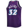 U.Jazz #32 Karl Malone Mitchell & Ness Big & Tall Hardwood Classics 1996-97 Swingman Jersey Purple Stitched American Basketball Jersey