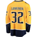 N.Predators #32 Kevin Lankinen Fanatics Branded Home Breakaway Player Jersey Gold Stitched American Hockey Jerseys