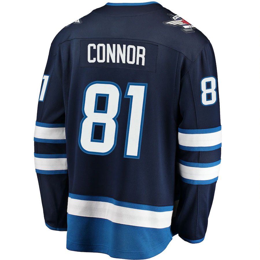 W.Jets #81 Kyle Connor Supporters Branded Breakaway Replica Jersey  Navy Stitched American Hockey Jerseys