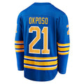 B.Sabres #21 Kyle Okposo Supporters Branded Home Breakaway Jersey  Royal Stitched American Hockey Jerseys