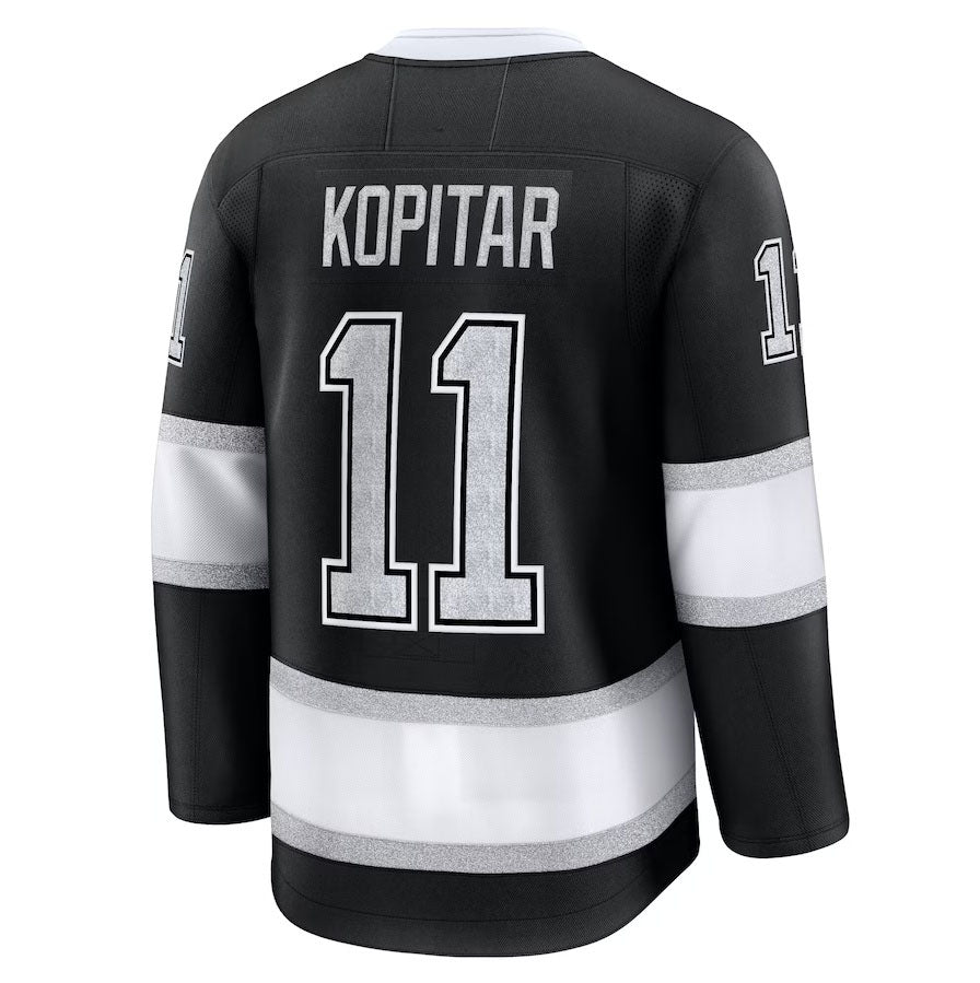 LA.Kings #11 Anze Kopitar Supporters Home Premium Jersey - Black Stitched American Hockey Jerseys