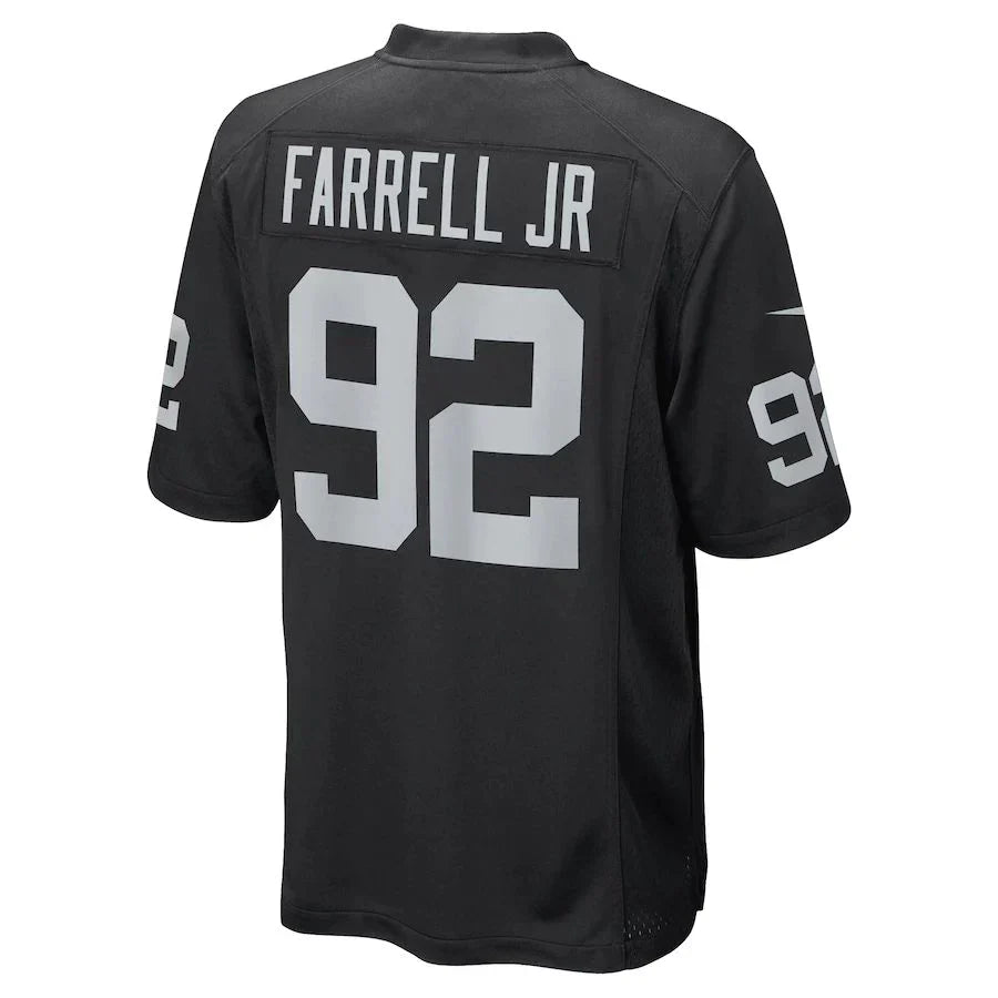 LV. Raiders #92 Neil Farrell Jr. Black Game Player Jersey Stitched American Football Jerseys