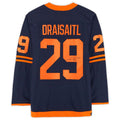 E.Oilers #29 Leon Draisaitl Supporters Authentic Autographed Navy Alternate Jersey Stitched American Hockey Jerseys