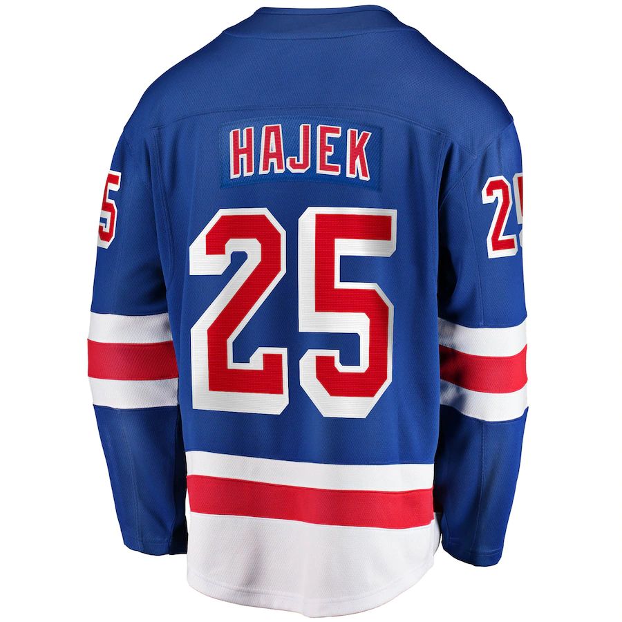 NY.Rangers #25 Libor Hajek Supporters Branded 2017-18 Home Breakaway Replica Jersey Blue Stitched American Hockey Jerseys