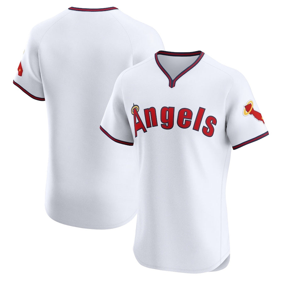 Los Angeles Angels Alternate Vapor Premier Elite Patch Jersey - White Stitched Baseball Jersey