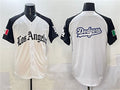 Los Angeles Dodgers Team Big Logo White Black Mexico 2025 LA Gothic Style With Fernando Patch Vapor Premier Limited Stitched Baseball Jersey