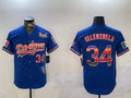 Los Angeles Dodgers #34 Fernando Valenzuela Royal 2024 World Series Mexico California Patch Cool Base Stitched Baseball Jersey