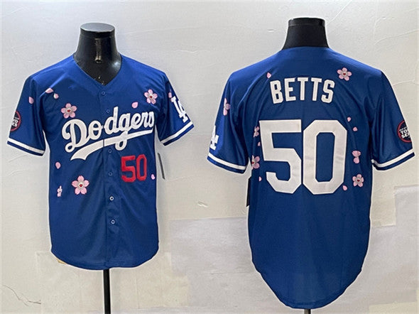 Los Angeles Dodgers #50 Mookie Betts Royal 2025 Tokyo Series Limited Stitched Baseball Jersey