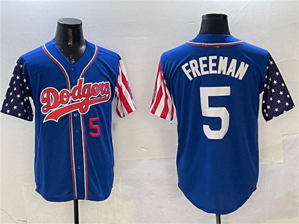 Los Angeles Dodgers #5 Freddie Freeman Royal Limited Stitched Baseball Jersey