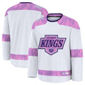 L.Angeles Kings Supporters 2024 Hockey Fights Cancer Practice Jersey - White Stitched American Hockey Jerseys