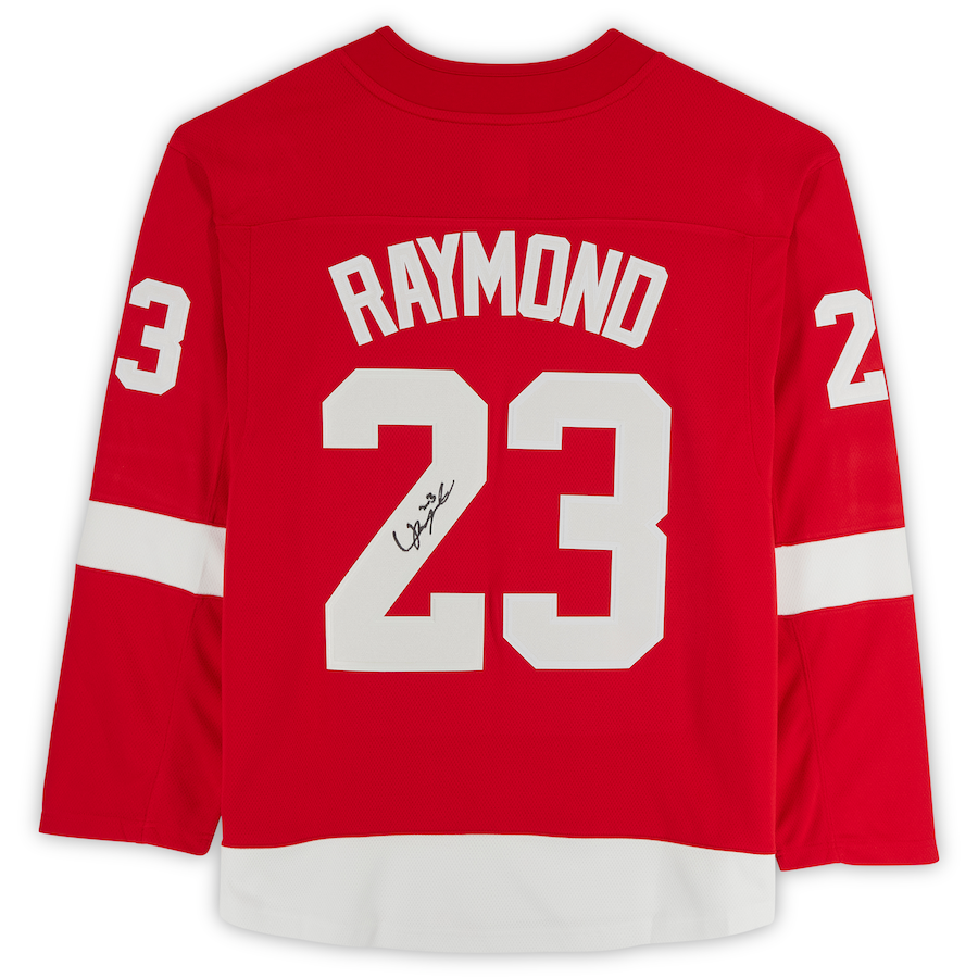 D.Red Wings #23 Lucas Raymond Supporters Authentic Autographed Supporters Breakaway Jersey Red Stitched American Hockey Jerseys