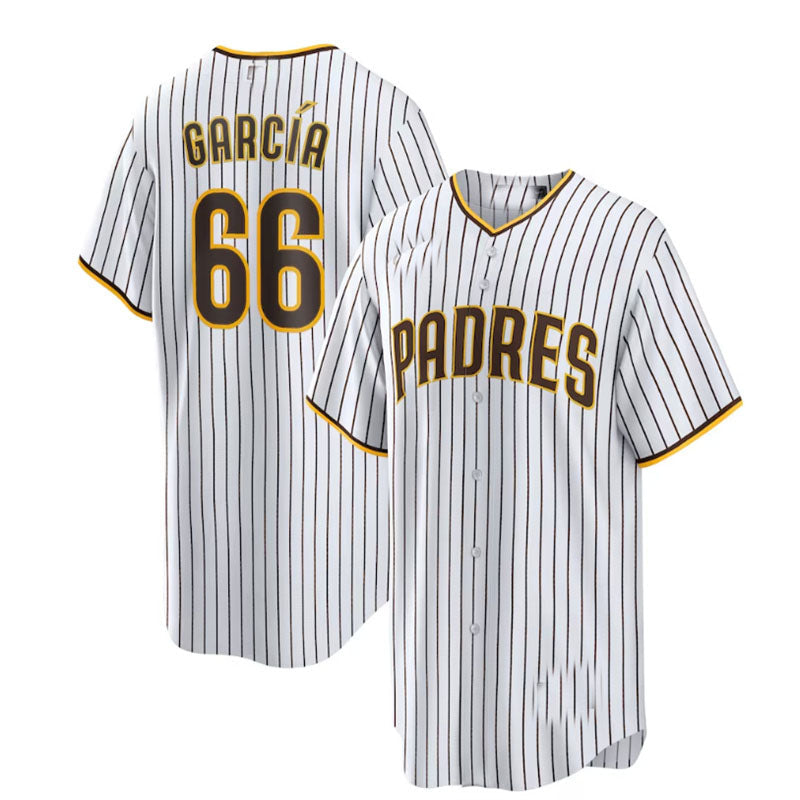 San Diego Padres #66 Luis Garc¡§aa Home Replica Player Jersey - White Baseball Jerseys