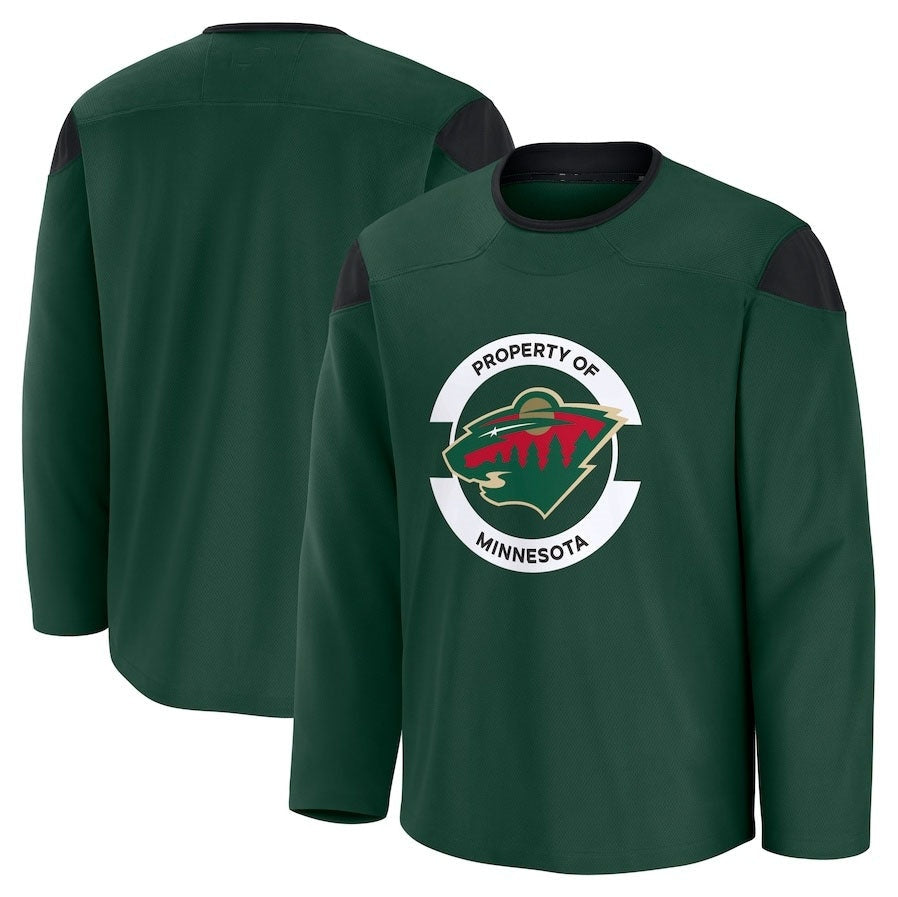 M.Wild Supporters Team Practice Jersey - Green Stitched American Hockey Jerseys