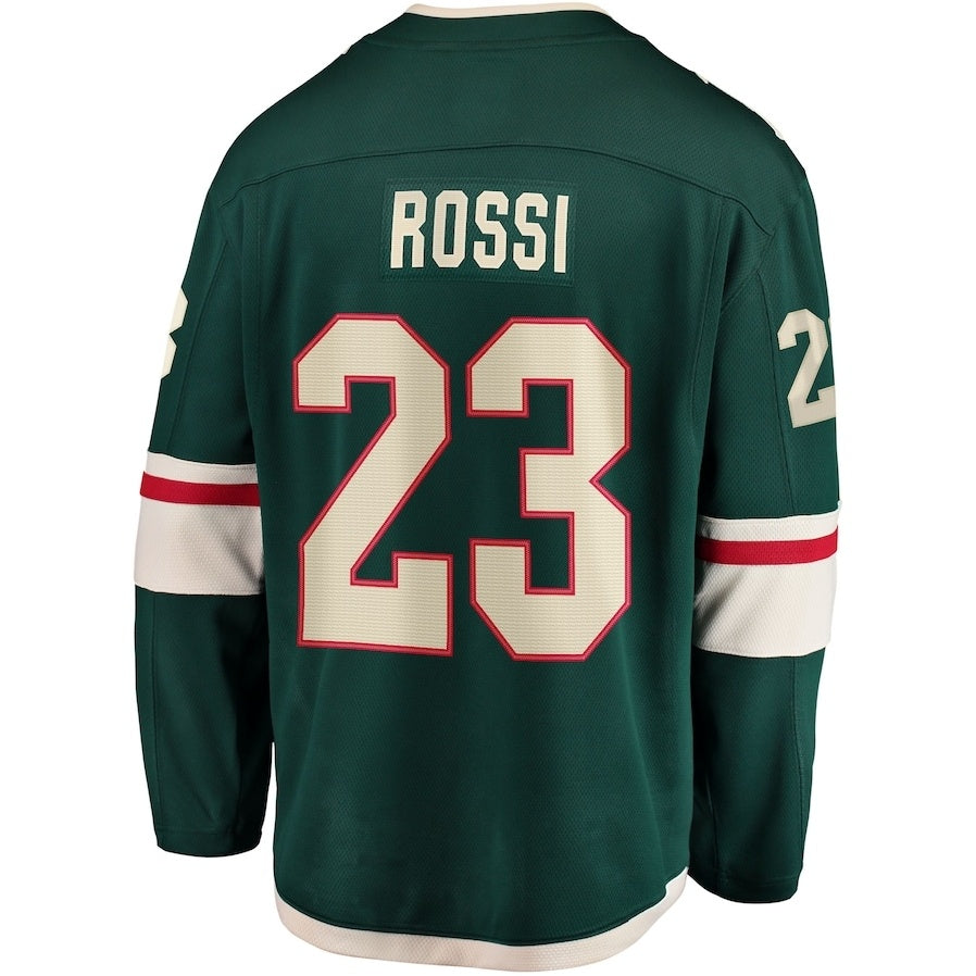 M.Wild #23 Marco Rossi Supporters Home Breakaway Player Jersey - Green Stitched American Hockey Jerseys
