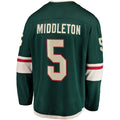 M.Wild #5 Jake Middleton Supporters Home Breakaway Player Jersey - Green Stitched American Hockey Jerseys