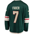 M.Wild #7 Brock Faber Supporters Home Breakaway Player Jersey - Green Stitched American Hockey Jerseys