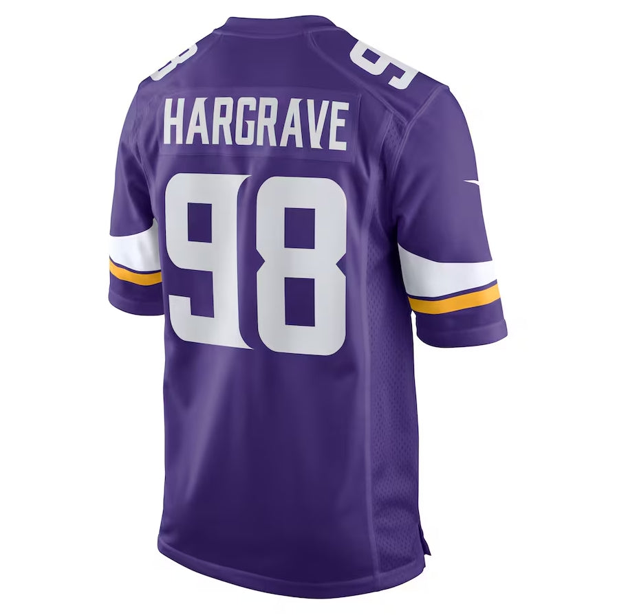 MN.Vikings #98 Javon Hargrave Purple Team Game Stitched American Football Jerseys