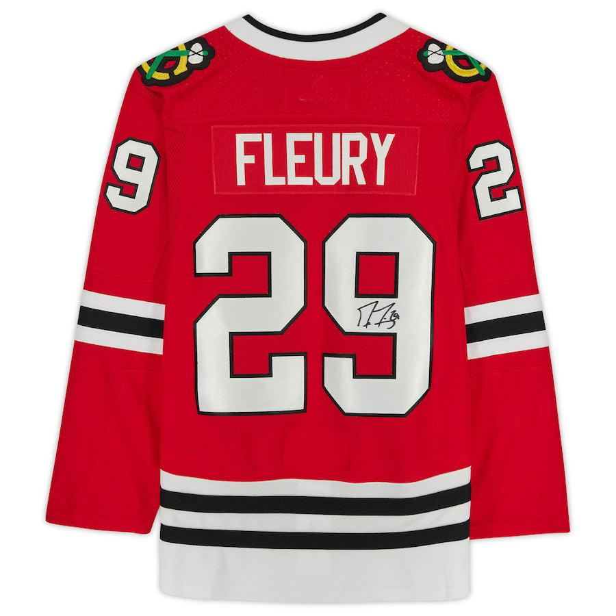 C.Blackhawks #29 Marc-Andre Fleury Blackhawks Supporters Authentic Autographed Red Stitched American Hockey Jerseys