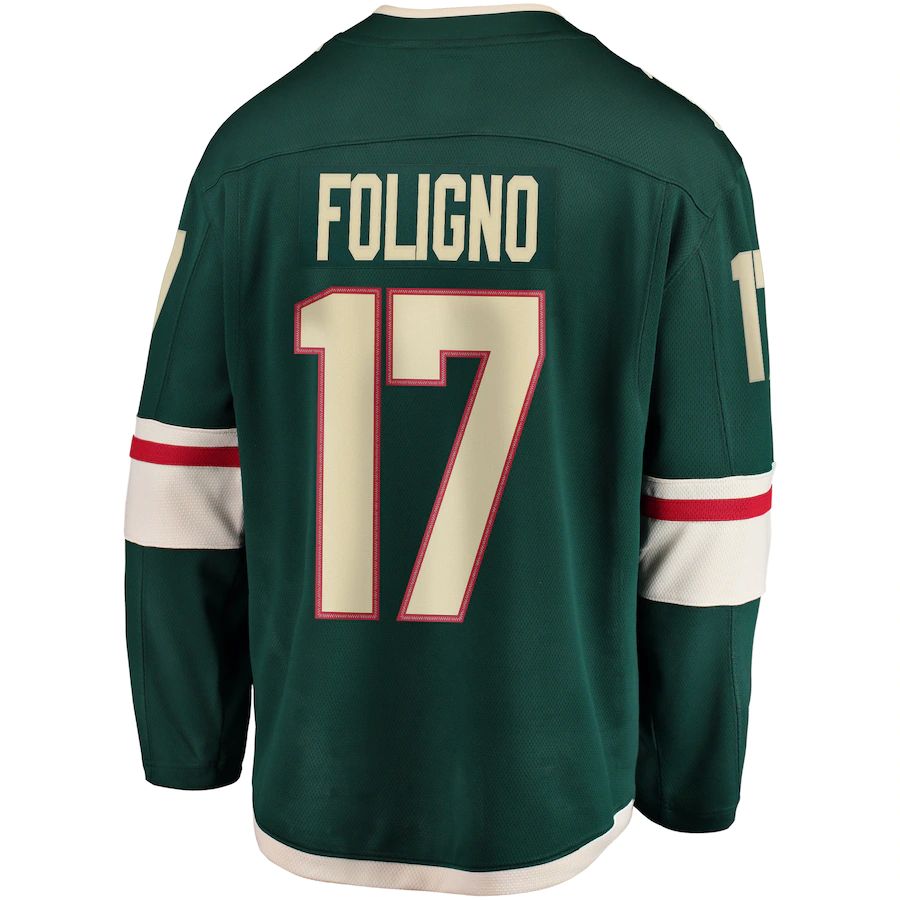 M.Wild #17 Marcus Foligno Supporters Branded Breakaway Player Jersey Green Stitched American Hockey Jerseys