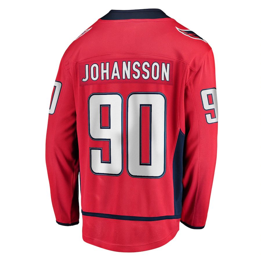 W.Capitals #90 Marcus Johansson Supporters Branded Home Breakaway Player Jersey Red Stitched American Hockey Jerseys
