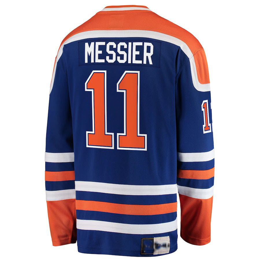 E.Oilers #11 Mark Messier Supporters Branded Premier Breakaway Retired Player Jersey Blue Stitched American Hockey Jerseys