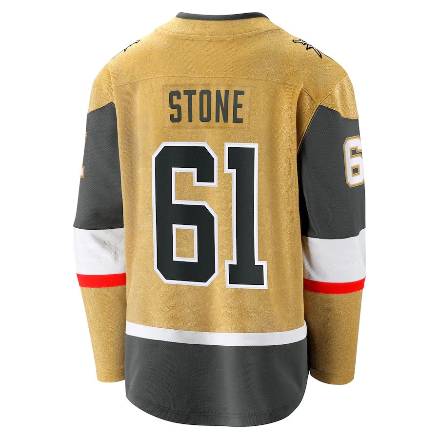 V.Golden Knights #61 Mark Stone Supporters Branded 2020-21 Home Premier Breakaway Player Jersey Gold Alternate Jersey Hockey Jerseys