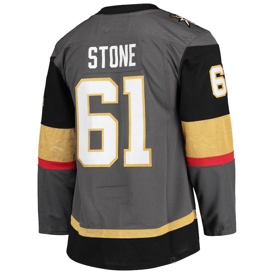 V.Golden Knights #61 Mark Stone Alternate Captain Patch Primegreen Authentic Pro Player Jersey Gray Alternate Jersey Hockey Jerseys