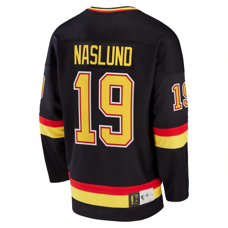 V.Canucks #19 Markus Naslund Supporters Branded Breakaway Retired Player Jersey Black Stitched American Hockey Jerseys