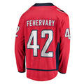 W.Capitals #42 Martin Fehervary  Supporters Branded Home Breakaway Player Jersey Red Stitched American Hockey Jerseys