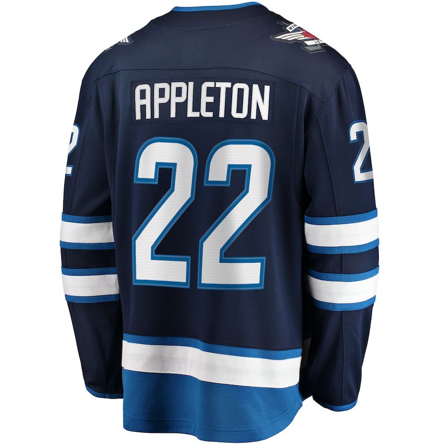 W.Jets #22 Mason Appleton Supporters Branded Home Breakaway Jersey  Navy Stitched American Hockey Jerseys