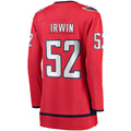 W.Capitals #52 Matt Irwin Supporters Branded Home Breakaway Player Jersey Red Stitched American Hockey Jerseys